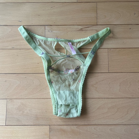 NWOT Flora Panty + Garter in Green - Picture 7 of 16